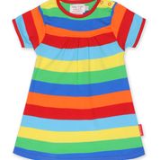 Toby Tiger Organic Multi Stripe Dress - Short Sleeved