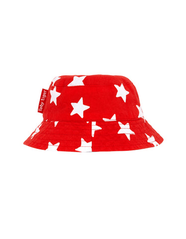 Toby Tiger Organic Red Star Reversible Sun Hat