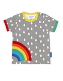 Toby Tiger Organic Raindrop Rainbow Applique T-Shirt