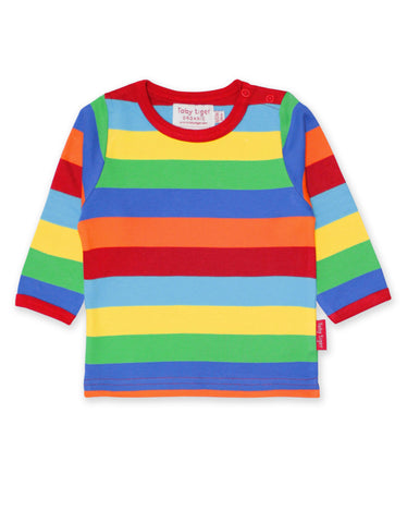 Toby Tiger Organic Multi Stripe T-Shirt