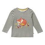 Piccalilly Winter Woodland Stripe Fox Top