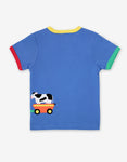 Toby Tiger Organic Animal Train Applique T-Shirt