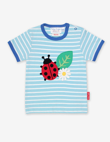 Toby Tiger Organic Ladybird Applique T-Shirt