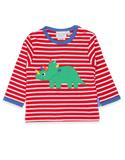Toby Tiger Organic Triceratops Applique T-Shirt