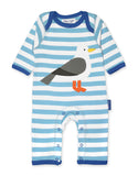 Toby Tiger Organic Seagull Applique Sleepsuit