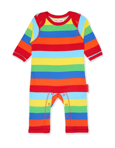 Toby Tiger Organic Multi Stripe Sleepsuit
