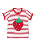 Toby Tiger Organic Strawberry Applique T-Shirt