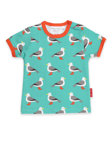 Toby Tiger Organic Seagull Print T-Shirt