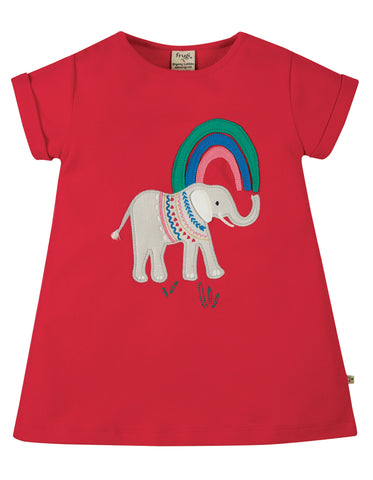 Frugi Sophie Applique to, True red, Elephant