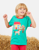 Toby Tiger Organic Animal Farm Applique T-Shirt